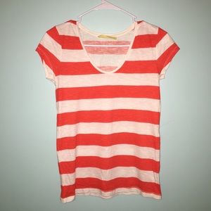 orange and white striped loft t-shirt